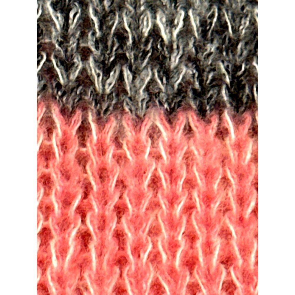 Striped Colorblock 5XL Pink Cream Gray Cardigan Sweater Striped Open Tight Knit - Picture 10 of 10